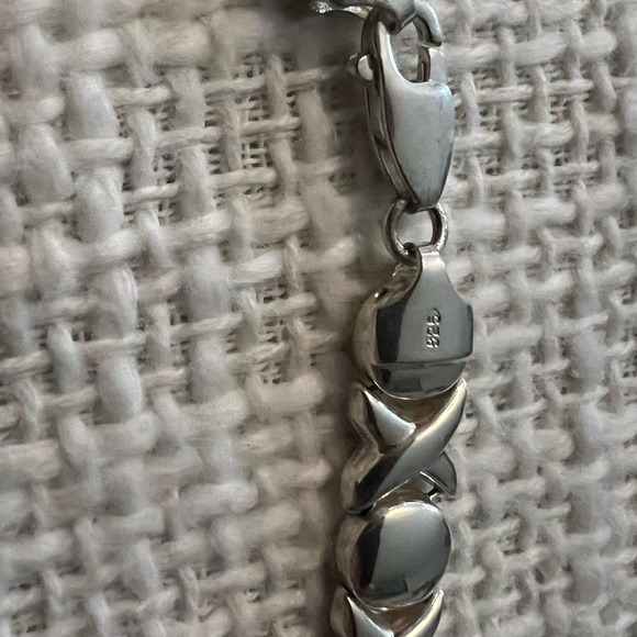 Hugs & Kisses XO Vintage Sterling Silver Chain Link Necklace - Picture 3 of 5